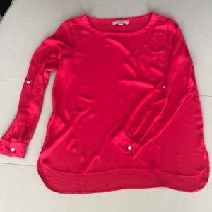 Loft Melon colored Dress shirt with pocket.